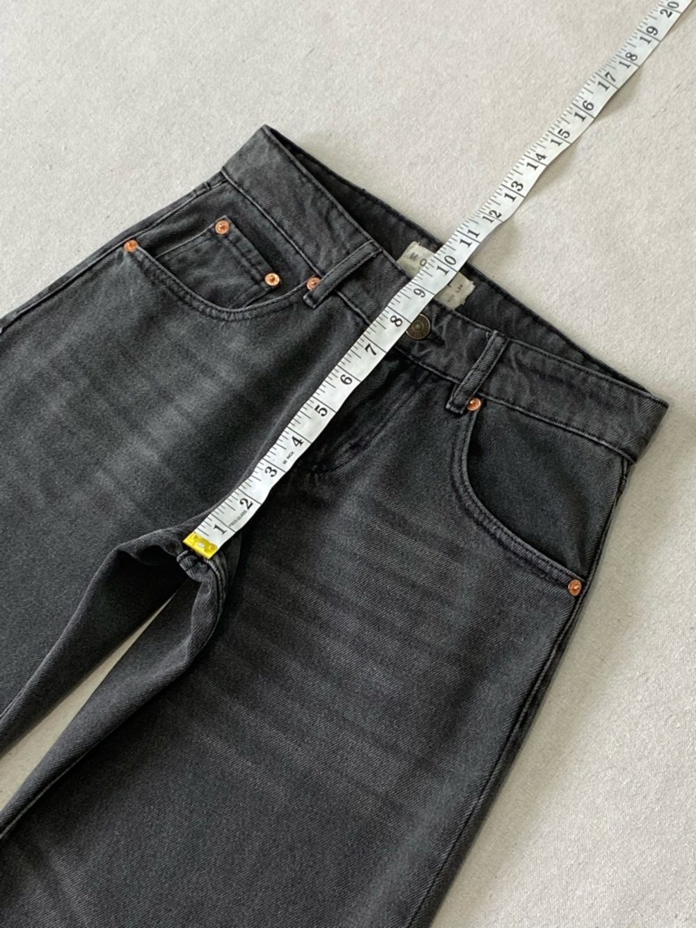 Motel Rocks Low Rise Parallel Jeans In Washed Black Grey - Picture 6 of 14